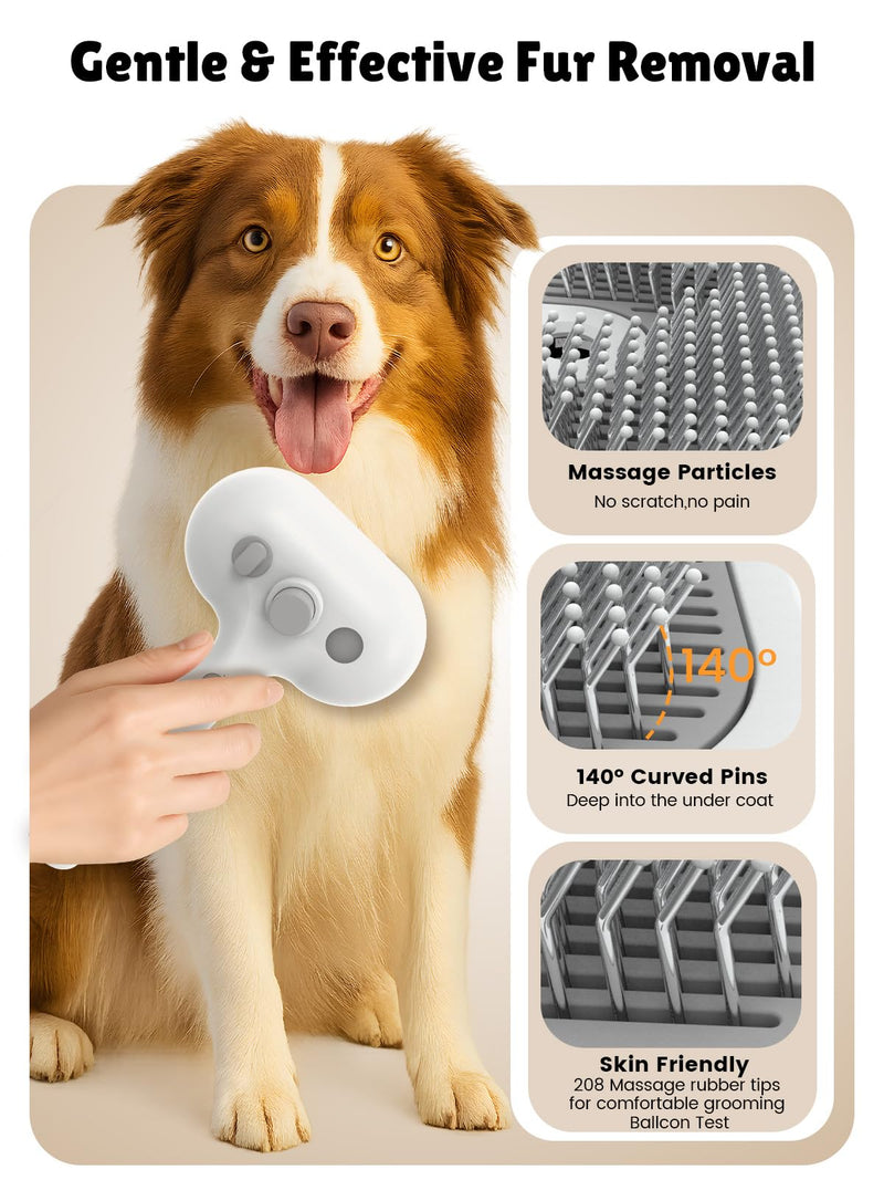 Cat Steam Brush with Release Button-Rechargeable Pet Steam Brush for Long Short Hair Cats Dogs,Dog Grooming Brushes,Self Cleaning Cat Spray Comb With Water Tank for Removing Loose Fur