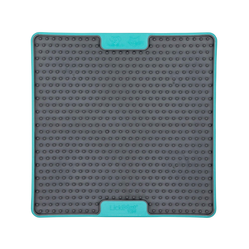 LickiMat Tuff Cat, Heavy-Duty Soother, Cat Slow Feeder Lick Mat, Boredom anxiety reducer; for food, treats, yogurt, or peanut butter. Fun Alternative to a Slow Feed Cat Bowl or Dish, Turquoise