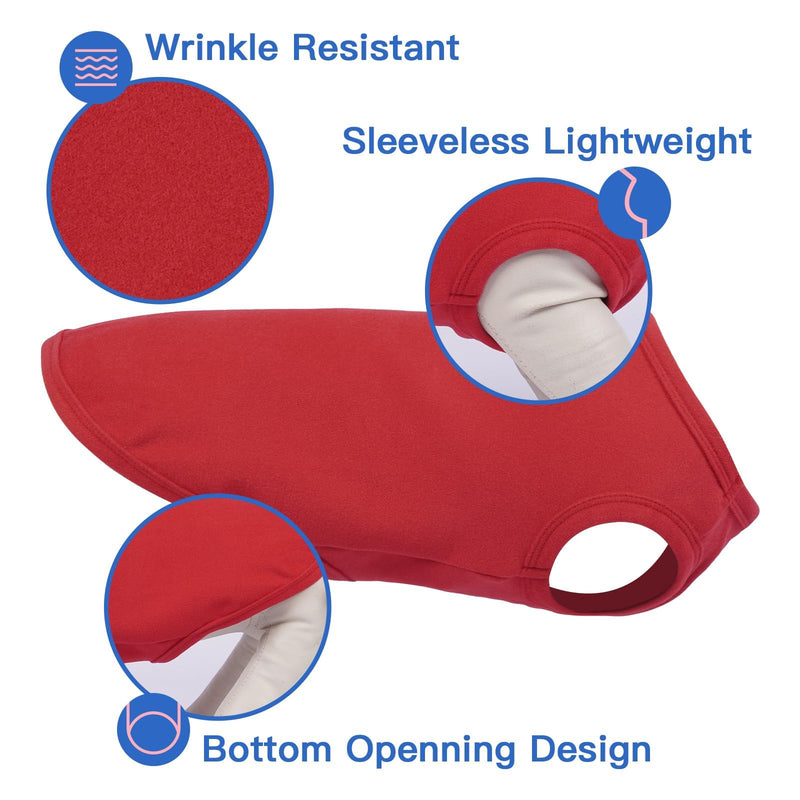 3 Pack Dog Fleece Sweaters -Red-XL, Soft Warm Tshirt | Lightweight Classic Striped Tank Top,Stretchy Vest Free Movement,Fall Strolls,Winter Warmth Red X-Large - PawsPlanet Australia