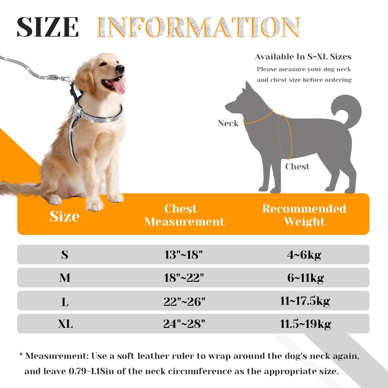 Sparkly Rhinestones Y-Shape Pet Dog Harness Size XL – Fashionably Functional Gear for Trendsetting Dogs Everywhere - PawsPlanet Australia