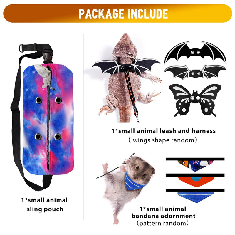 Bearded Dragon Carrier - Reptile Carrier - Adjustable Bearded Dragon Sling - Bearded Dragon Accessories - Breathable Reptile Sling Lizard Carrier Bag Travel Sling for Napping Safe Outdoor Walking XL Sling (Zipper) + Leash - PawsPlanet Australia