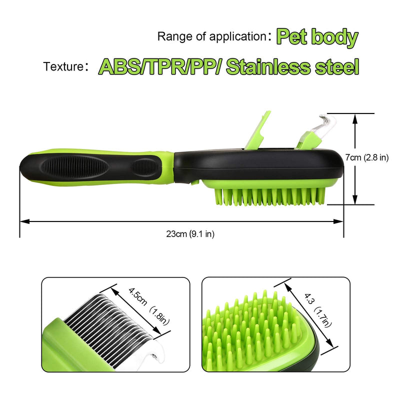 Ownpets 5 in 1 Pet Brush Set, Pet Grooming Shedding Massage Combs for Long Short Hair Dogs & Cats, Removes Undercoat, Dander, Dirt & Improves Circulation