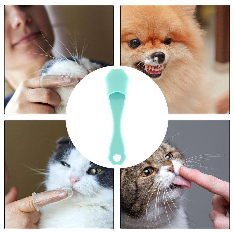 Dog toothbrush, silicone toothbrush for dog fingers, pet toothbrush in paw shape, toothbrush for care, green, 1 piece (pack of 1).