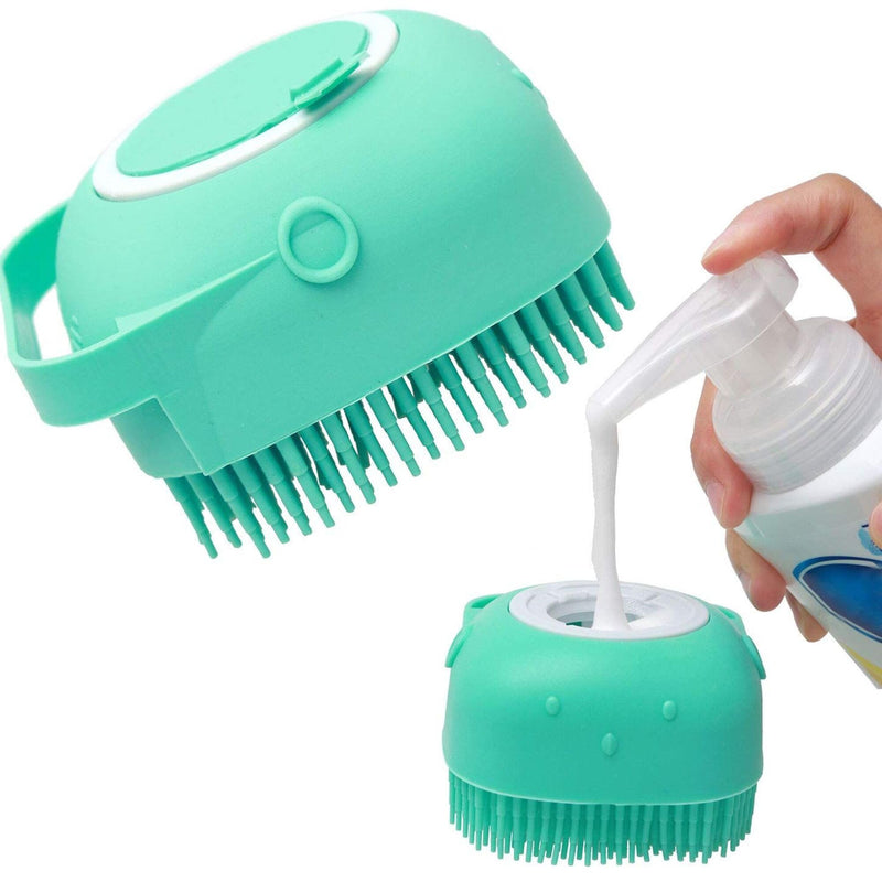 Pet Dog Shampoo Massager Brush Cat Massage Comb Grooming Scrubber Shower Brush for Bathing Short Hair Soft Silicone Brushes Blue - PawsPlanet Australia