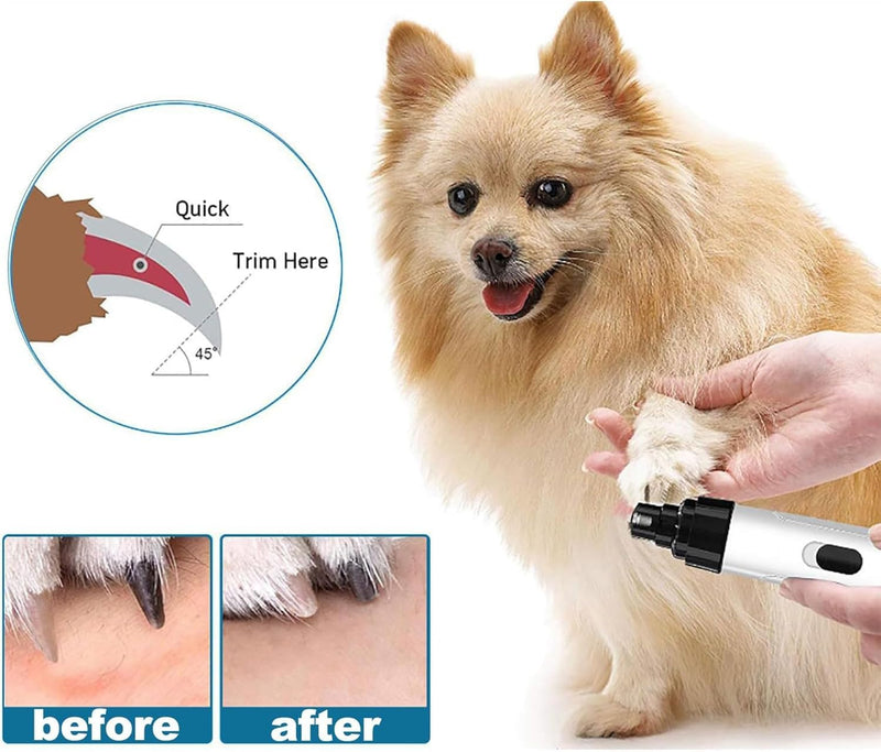 Silent Groom Pro Nail Grinder,2025 Upgraded Nail Trimmer for Dogs and Cats with LED Light & 3 Speeds,Rechargeable USB Charging Pet Nail Grinder for Thick Nails 1Set - PawsPlanet Australia