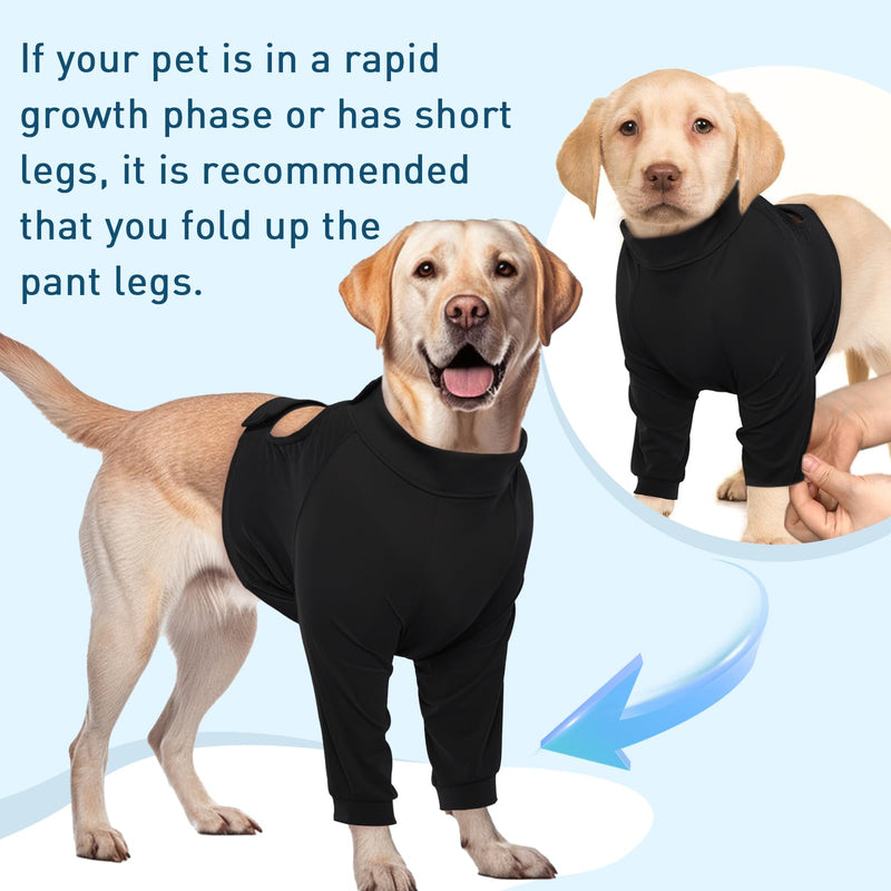 ROZKITCH Dog Surgery Recovery Sleeve Front Legs, Pet Anti Licking Wound Elbow Brace Elbow Protector, Dog Recovery Suit Cone Collar Alternative for Joint Care ACL CCL Arthritis Sprain Black 2XL 2XL(Chest Girth:29.9"-37") - PawsPlanet Australia