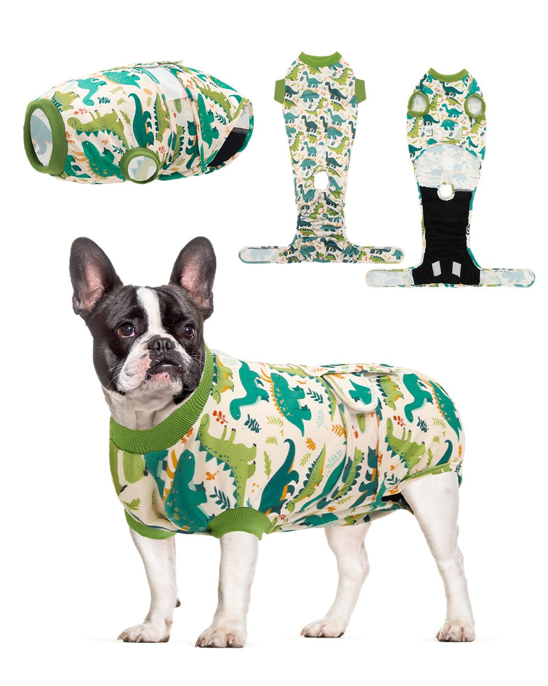 CuteBone Dinosaur Pet Surgery Recovery Suit for Large Dogs Cats, Surgical Onesie for Male Pets, Anti-Licking Wound Suit E-Collar Alternative Post Operative Wear SSF16XL Dinosaur#03 X-Large