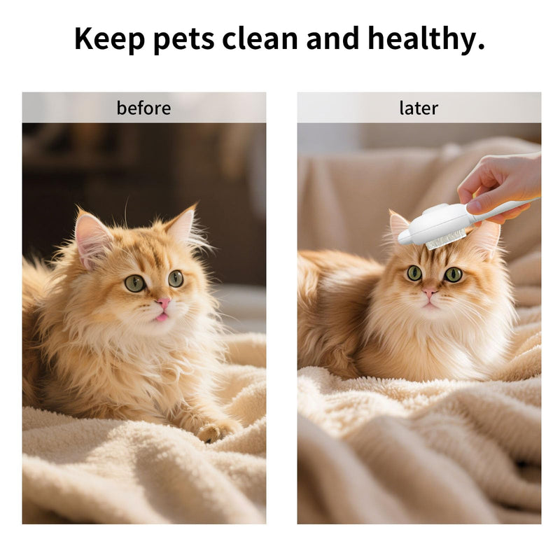 Zoocozy Cat Brush for Shedding, Dog Deshedding Brush, Pet Hair Removal Tool for Puppy Pitten(White) white - PawsPlanet Australia