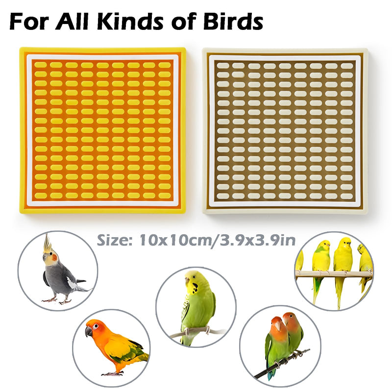 2Pcs Bird Foraging Toys Puzzle, Bird Slow Feeder Mats, Interactive Parrot Foraging Toys to Increase Feeding Time, Bird Enrichment Toys for Rat, Parakeet, Cockatiel, African Grey, Conure, Budgies