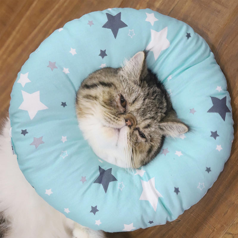 Pet Protective Collar, Soft Cat Protective Collar, Adjustable Cat Collar, Colorful, for Pets, Cats, Dogs, Puppies, Kittens After Surgery and Injuries (Blue)