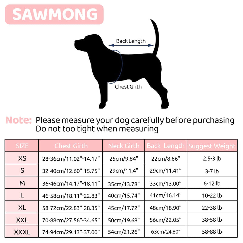 SAWMONG Dog Recovery Suit, Recovery Suit for Dogs After Surgery, Dog Spay Surgical Suit for Female Dogs, Dog Onesie Body Suit for Surgery Male Substitute Dog E-Collar Cone Large (Suggest Weight: 10-22 Ib) Pink - PawsPlanet Australia