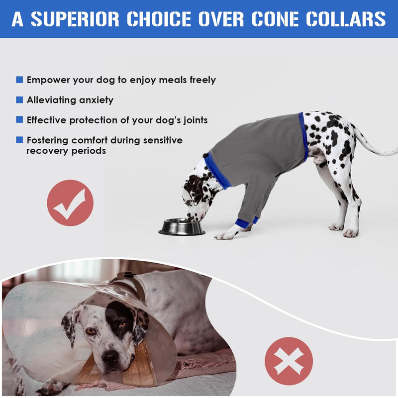 Dog Recovery Sleeves for Front Legs,Dog Sleeves to Prevent Licking,Breathable Dog Front Recovery Sleeve Right Left Leg,Dog Leg Sleeve After Surgery for Medium to Large Dogs,Grey M Size Medium(CHEST:17.3-21.6") Grey