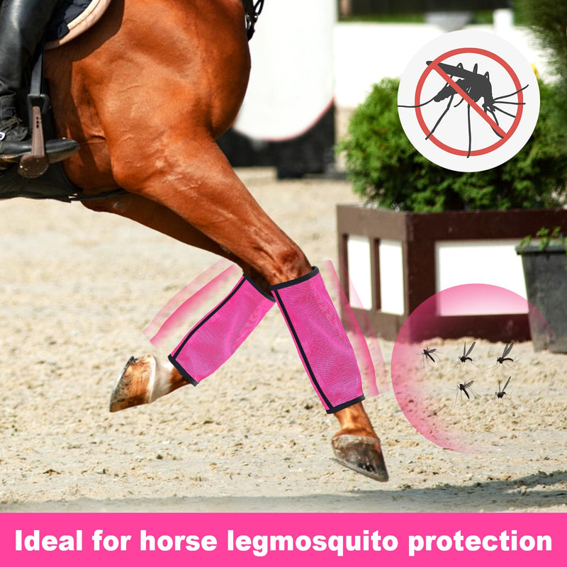 Boots for Horse,4 Set Mesh Shoo Boots for Horses,Horse Boots Reduce Stomping,Hoof Damage and Leg Fatigue (Pink) Pink - PawsPlanet Australia