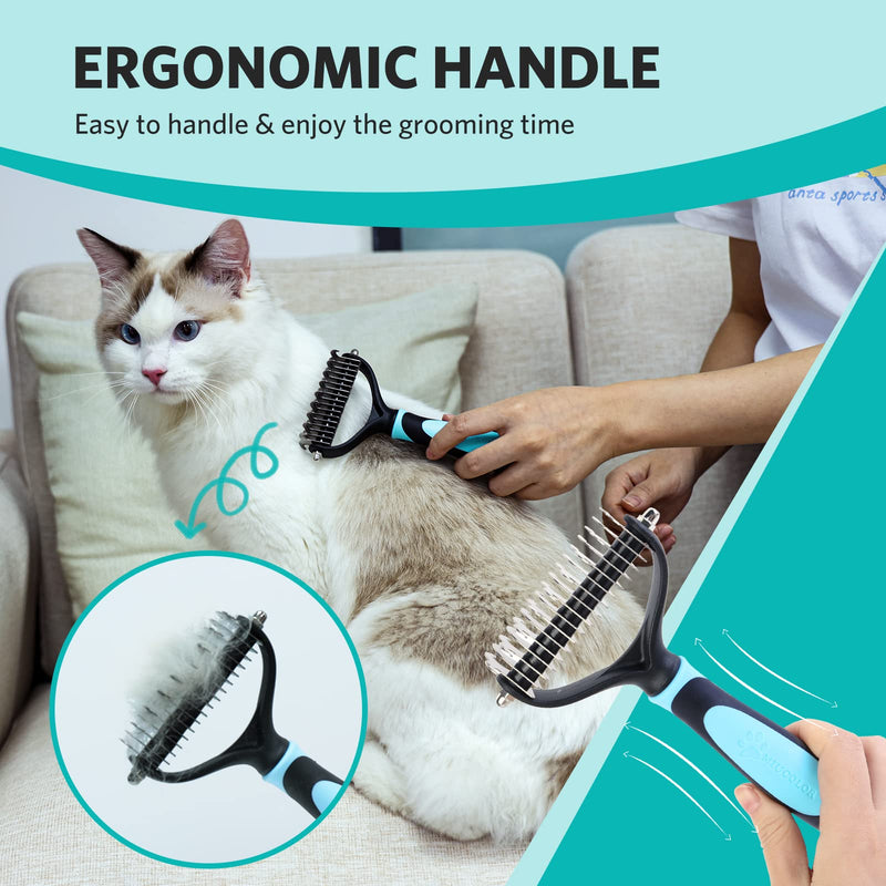 MIU COLOR Pet Grooming Brush, Deshedding Tool for Dogs & Cats, Undercoat Rake for Dogs & Dog Brush for Shedding - PawsPlanet Australia