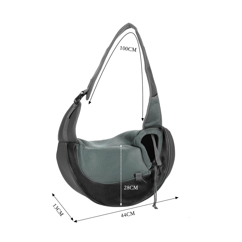 Dog Sling Carrier Hand-Free Puppy Carrier Purse Breathable Mesh Pet Chest Bag Adjustable Outing Pet Travel Sling Bag for Small Dogs Cats Rabbits(Under 10 lbs) Black - PawsPlanet Australia