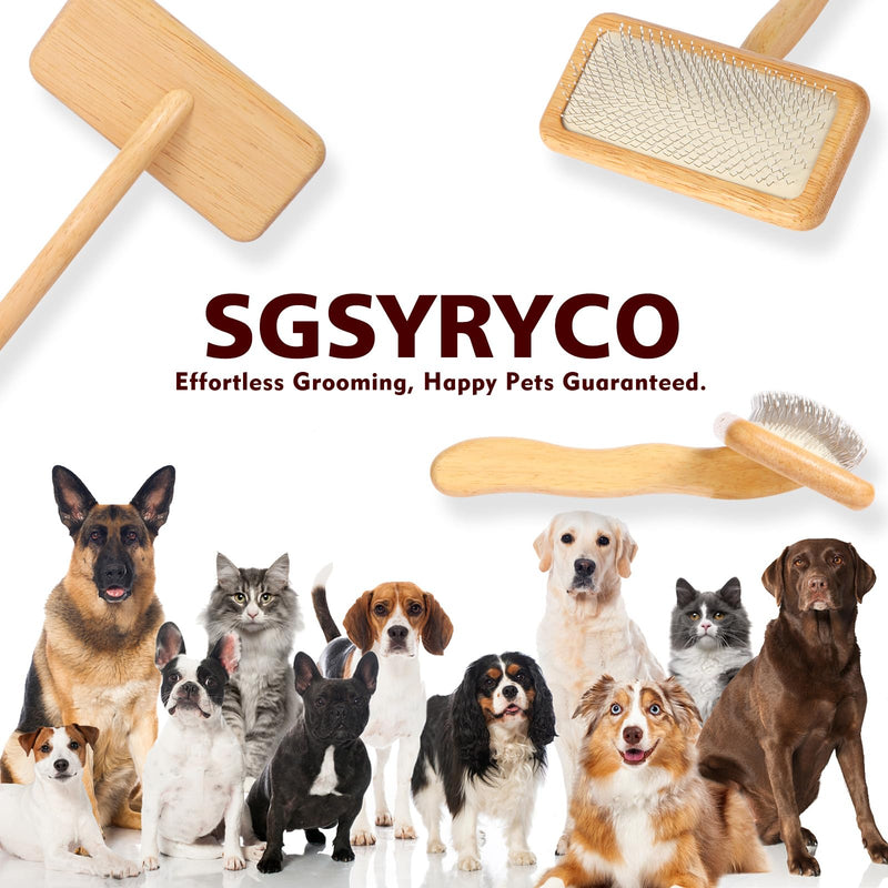 Dog Slicker Brush for Shedding & Grooming - Professional Dog Brush and Cat Brush with Coated Tips & Air-Cushion Design, Deshedding Tool Removes Undercoat Tangles & Loose Fur for Long/Short Hair Pets - PawsPlanet Australia