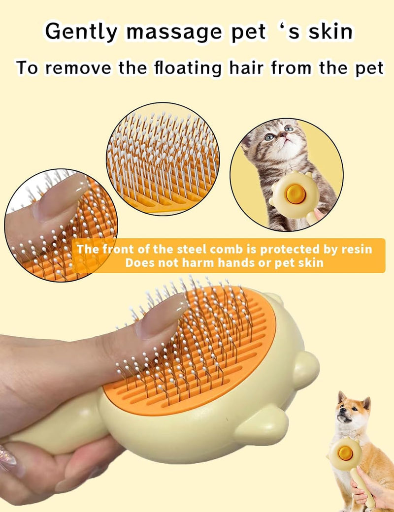 Pet Grooming Brush - Cat & Dog Fur Remover, Massage Brush for Long & Short Hair Pets, Removes Loose Fur & Hair (Green) Green - PawsPlanet Australia