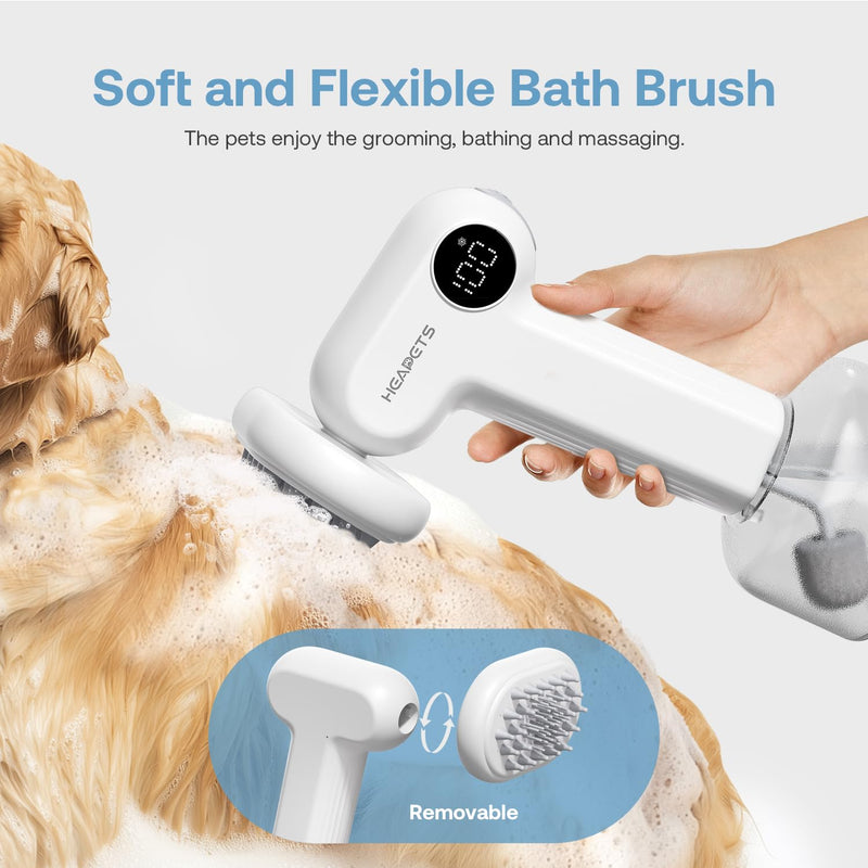 Electric Dog Shampoo Dispenser with Shampoo Brush, Shampoo Foamer for Dogs Bathing, Massaging and Grooming, Two Foaming Modes, Rechargeable Dog Foam Sprayer for Short and Long Haired Pet - PawsPlanet Australia