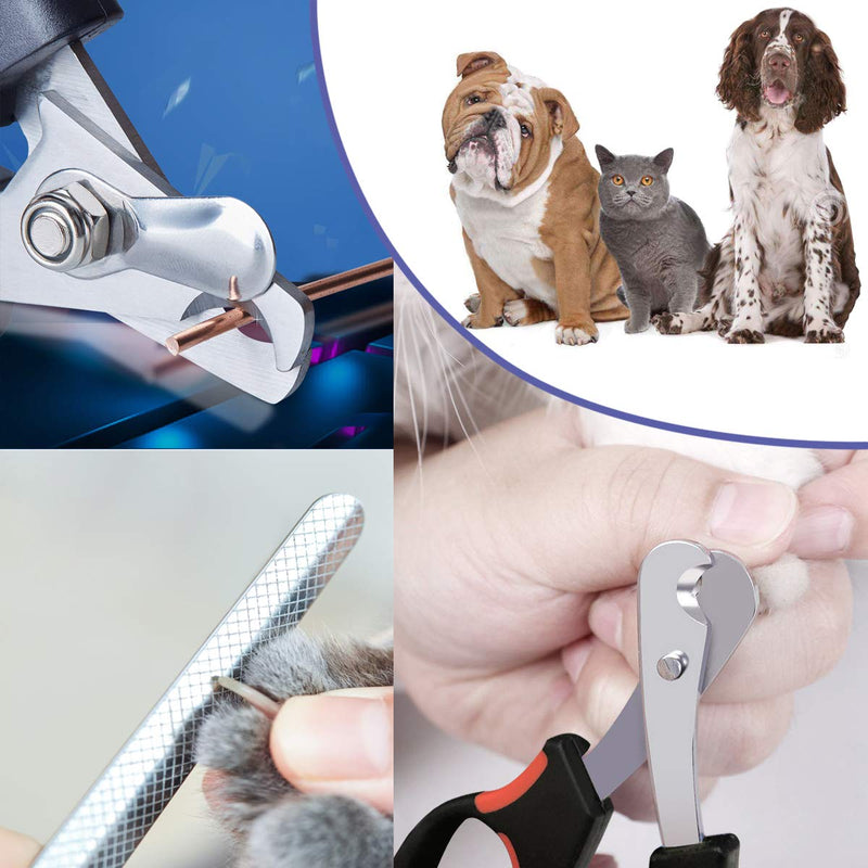 Pet Nail Clippers and Trimmers Set Safety Guard to Avoid Over Cutting Razor Sharp Blades Grooming Tool for All Small Large Dog Cat Red - PawsPlanet Australia