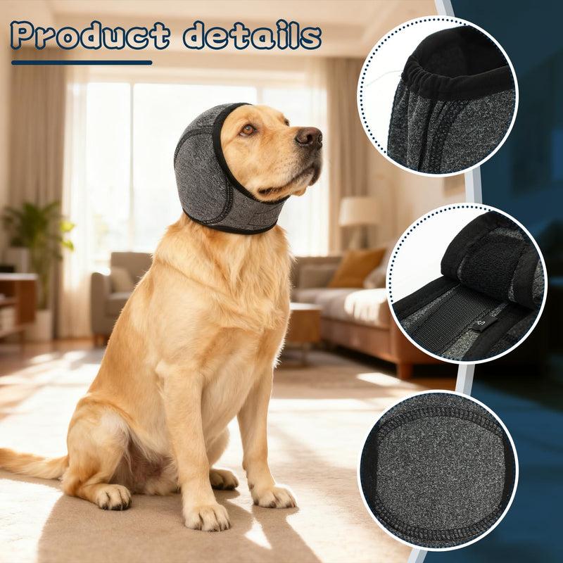 ALLY-MAGIC E21GEZ Dog Hearing Protection, Grey Earmuffs for Dogs, Noise Protection for Fireworks and Thunderstorms, Stress and Anxiety