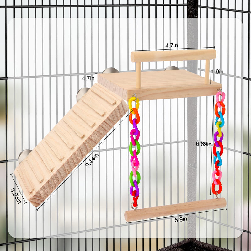 Kyouki Bird Perch Bird Cage Accessories Platform Swing - for Parrot,Parakeet,Budgies, Cockatiels, Lovebirds, Pacific Parrotlets,Chinchilla, Hamster - Sturdy Play Gym Exercise Stand - PawsPlanet Australia