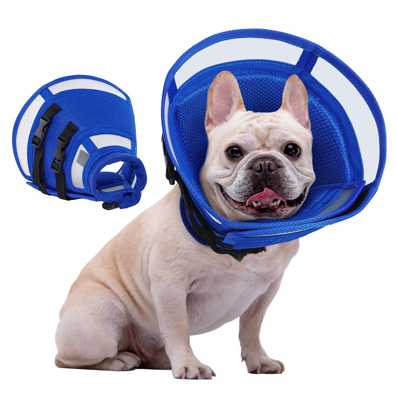 Allroaring Dog Cone Collar, Soft Cone for Dogs to Stop Licking, Adjustable Breathable Dog Cones for Medium Dogs Wound Care, Spay, Neuter, Pet Surgery Collar Blue M Medium (Neck Girth: 11" - 14.1")