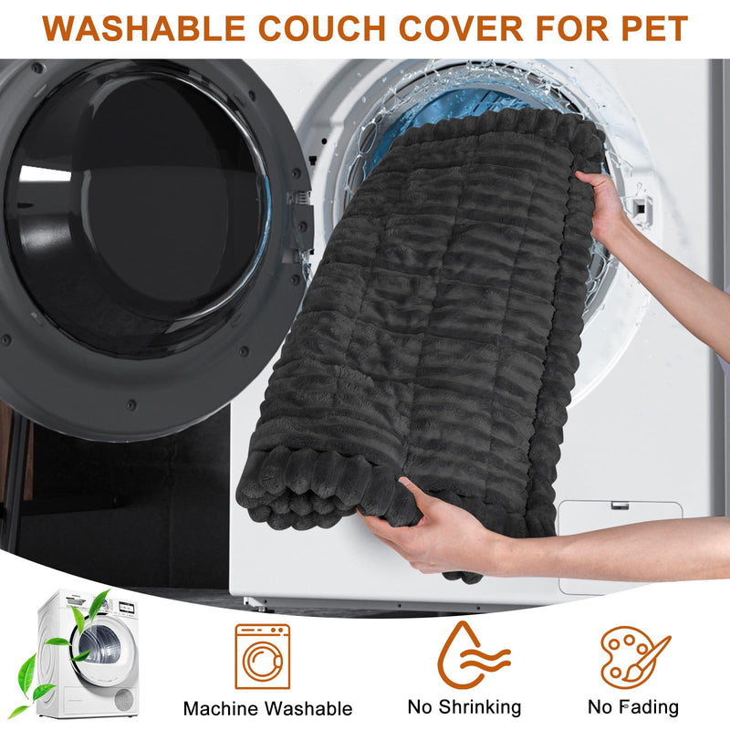 PHOPHO Couch Cover for Dogs Washable, Sofa Cover Protector for l Shape, Non Slip Dog Blanket Cover, Friendly Pet Mat Bed for Outdoor, Soft (Dark Gray, 27.5" x 70.9") Dark Gray 27.5" x 70.9" - PawsPlanet Australia