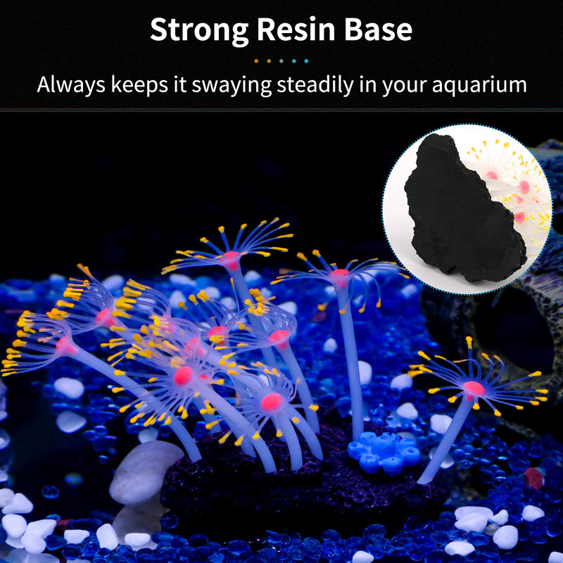 Uniclife Glowing Effect Artificial Coral Plant for Fish Tank, Decorative Aquarium Ornament, Orange Sunflower - PawsPlanet Australia