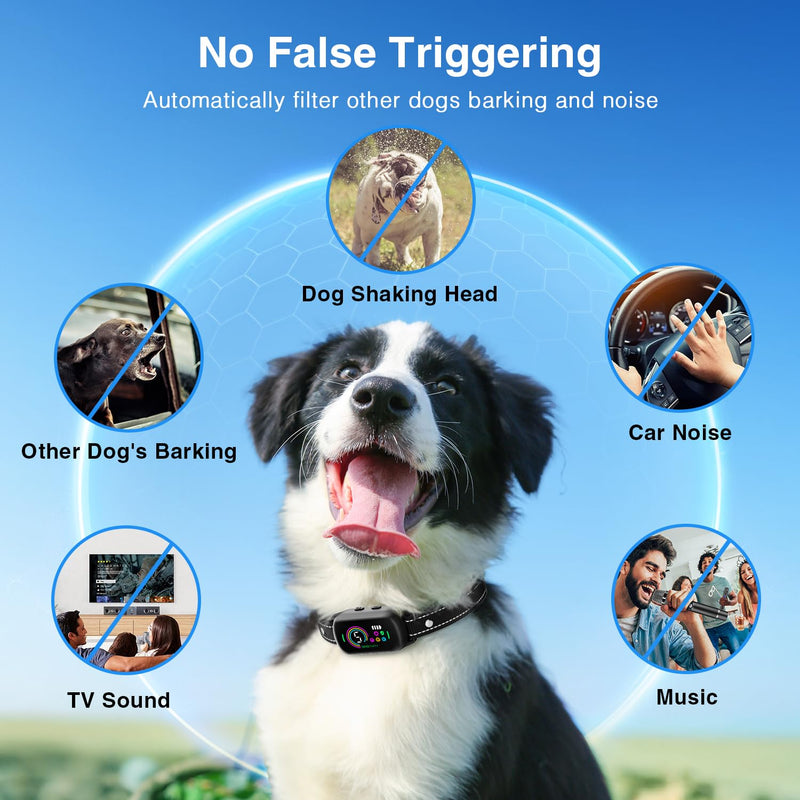 Bark Collar, 2 Pack Dog Bark Collar for Large Medium Small Dogs, Rechargeable Anti Barking Device for Dogs, Smart Training Collar with Beep Vibration 5 Sensitivity, Dog Bark Deterrent Devices Black - PawsPlanet Australia