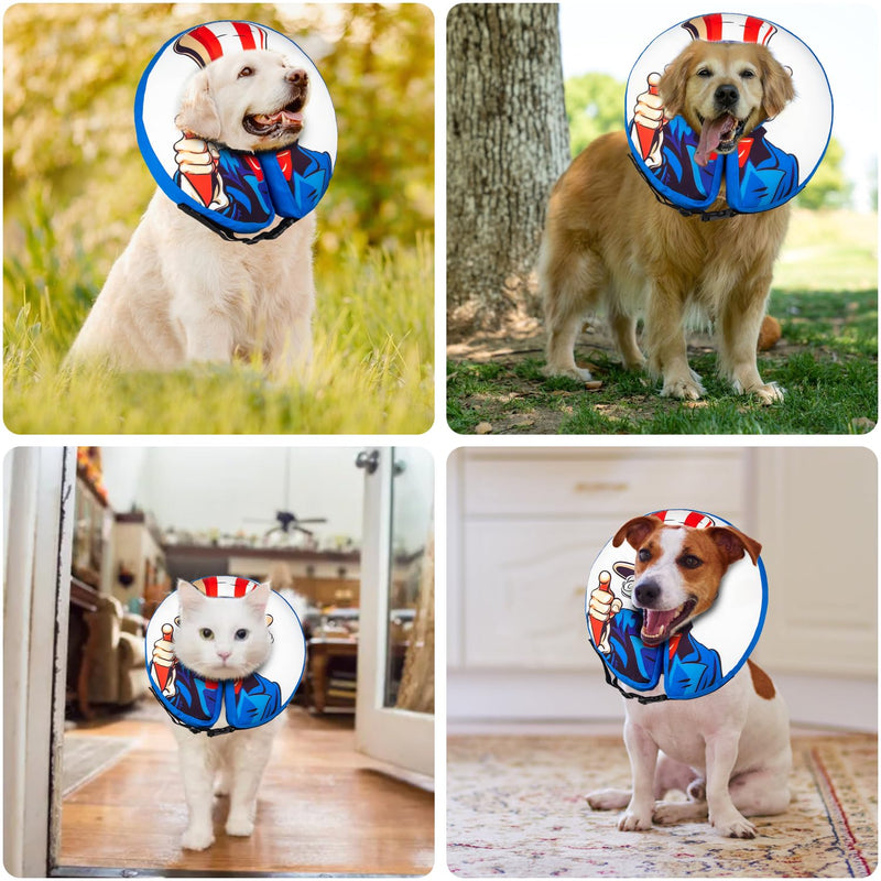 Medium Dog Cone Collar Alternative Soft Inflatable Donut Collar After Surgery Dogs Recovery Won't Obstruct Vision Suitable Cones E Collar for Small Medium Large Dogs and Cats One Color - PawsPlanet Australia