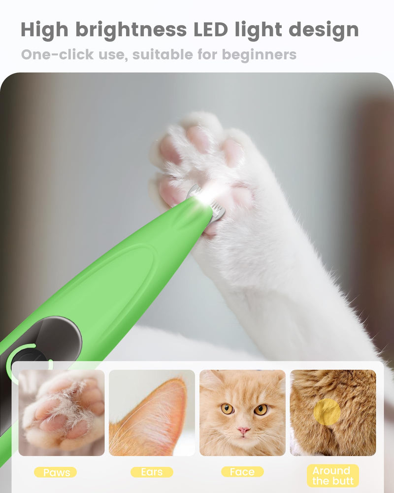 Dog Paw Trimmer with LED Display, Ultra-Low Noise Cordless Paw Trimmers for Dog's Feet, Cordless Hair Trimmer for Paws, Ears, Face, Rump