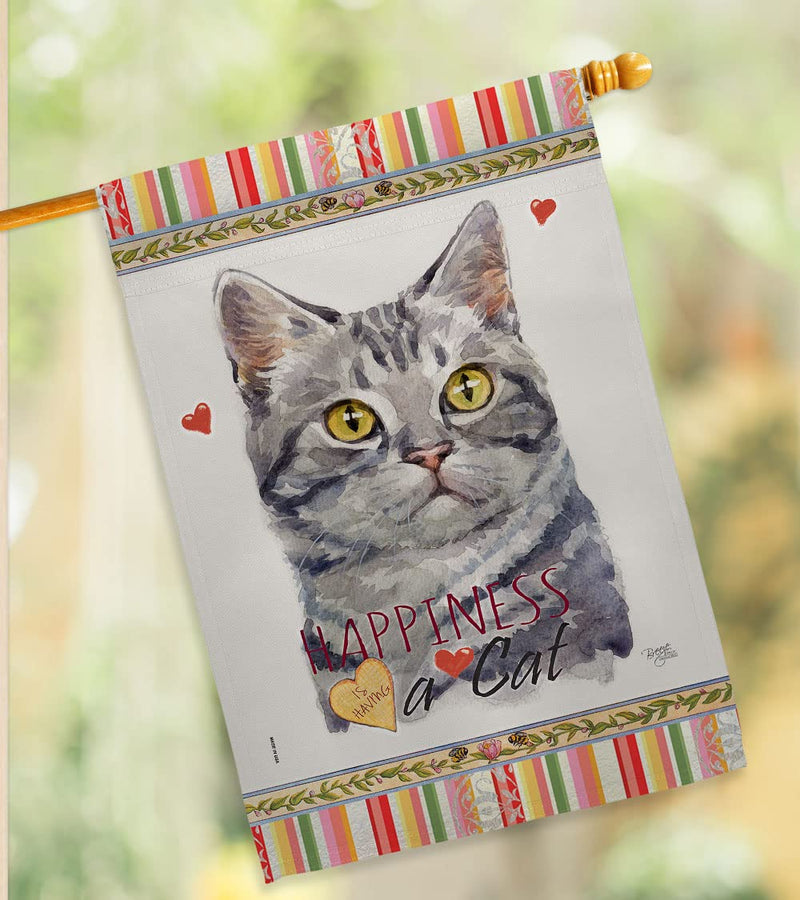 Breeze Decor Red American Short Hair Happiness House Flag-Pack Cat Kitten Meow Spoiled Paw Fur Pet Nature Farm Animal Creature Applique Banner Small Garden Yard Gift Double-Sided, Made in USA - PawsPlanet Australia