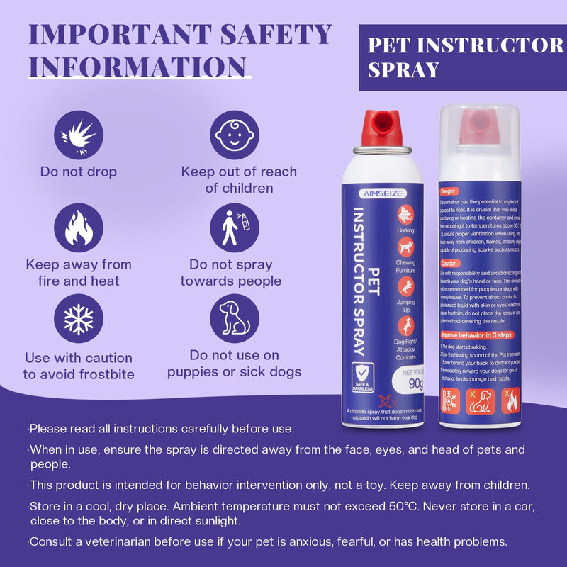 Dog Training Spray with Citronella: 90ml Humane Dog Corrector Spray for Barking, Jumping & Chewing, Dog Behavior Correction Spray for Medium & Large Dogs 2-Pack - PawsPlanet Australia