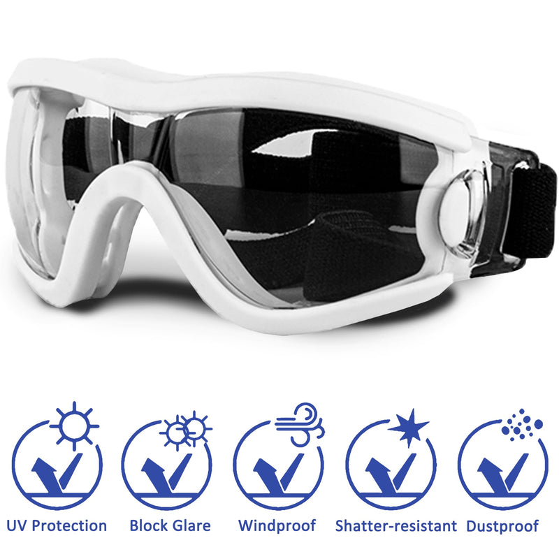 Small Dog Sunglasses with Adjustable Strap UV Protection, Winproof Puppy Sunglasses, Suitable for Dogs Eyes Protection，Soft Dog Goggles whitetransparent-S - PawsPlanet Australia