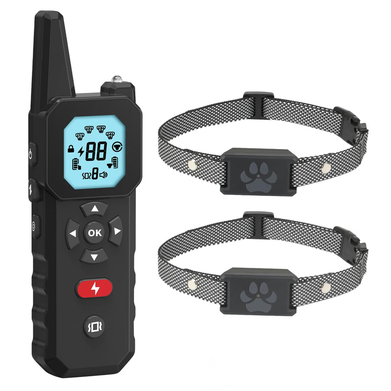 Wireless Dog Fence & Training System for 2 Dogs – Covers up to 3300 ft Range, Adjustable Beep/Vibration/Static Modes, IPX7 Waterproof Collars, Independent Channel Design, Quick No-Dig Installation 2 Pack