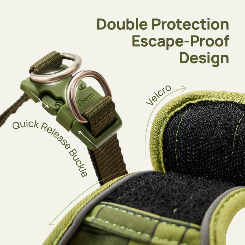 Cat Harness and Leash Set, Step-in Escape Proof Adjustable Vest Harness for Small Medium Large Cats, Lightweight Soft Breathable Reflective Kitten Harness for Walking Travel, Camping(Green, M) M Chest: 45-50cm(17.7"-19.7") Green Growling Crocodile - PawsPlanet Australia