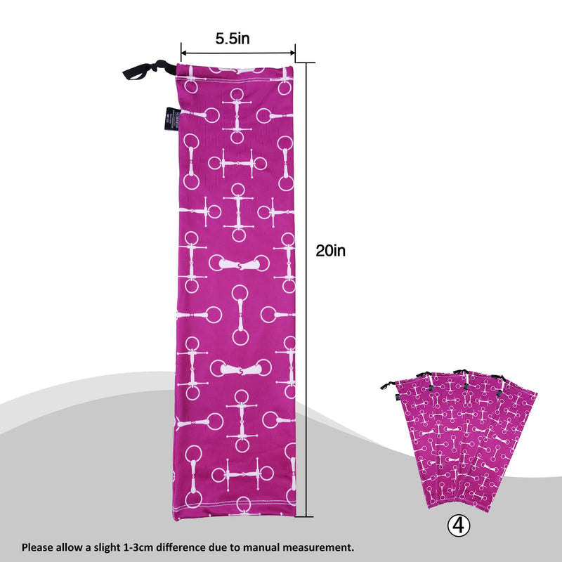 Harrison Howard Loose Fitting Horse Leg Socks Horse Socks Comfortable and Easy to Wear Set of 4 Pink Bits - PawsPlanet Australia