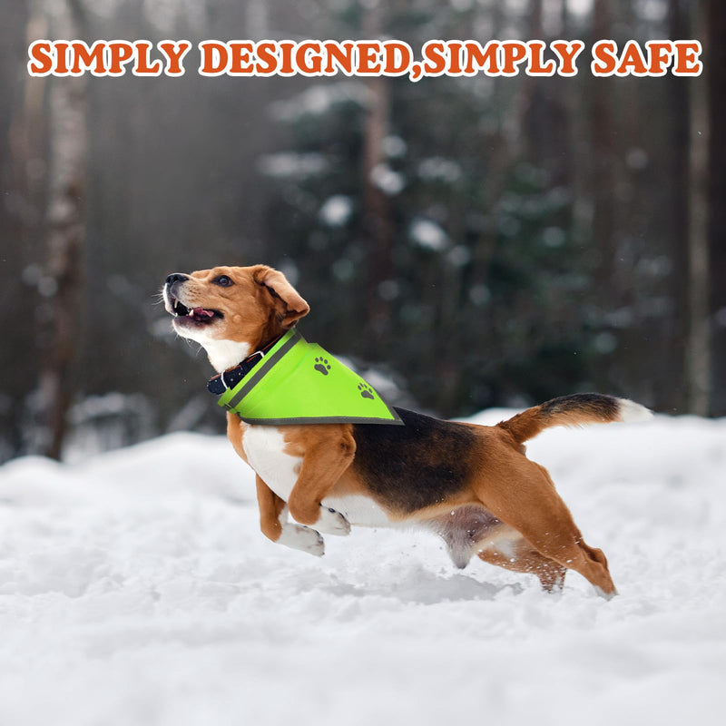 2 Pcs Reflective Dog Bandana Neon Orange Green High Visibility Dog Reflective Gear Dog Reflective Scarf Bib for Dog Camping Night Walking Off Leash Exploration Safety Accessories - PawsPlanet Australia