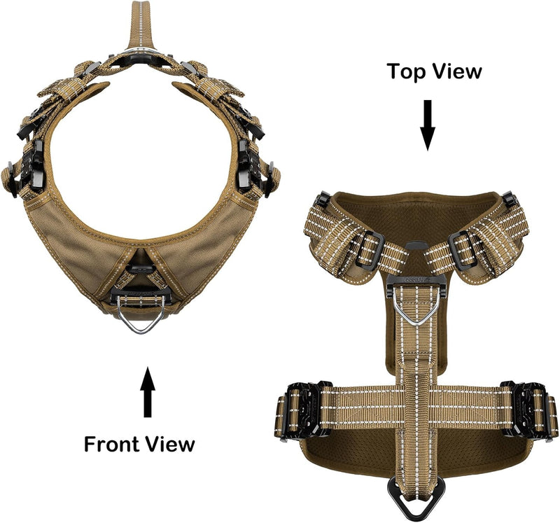 Dog Strap Harness with 4 x Metal Buckles,for X-Large Sized Dog X-Large Brown - PawsPlanet Australia