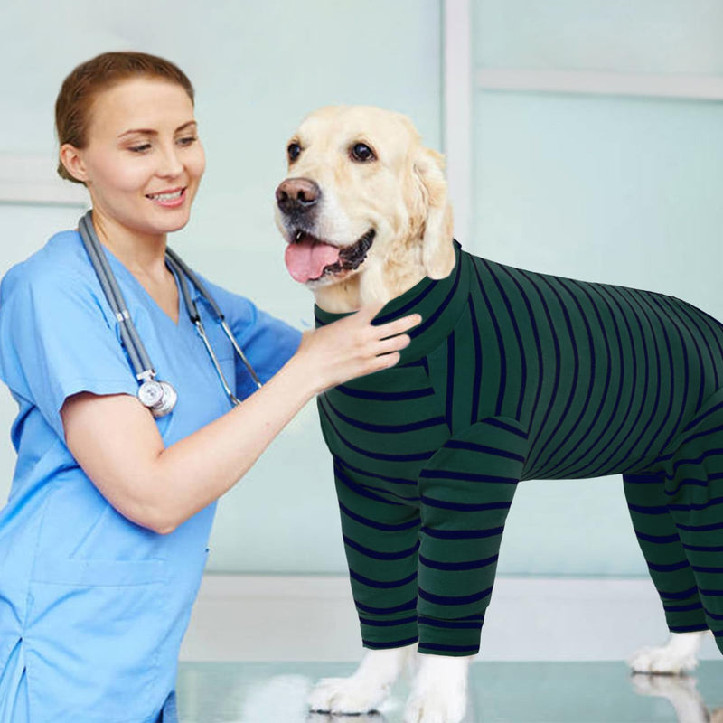 Kuoser Recovery Suit for Small Dogs After Surgery, Long Sleeve Dog Surgery Recovery Suit, Dog Onesie for Abdominal Wounds Skin Disease, Anti-Licking Pet Surgical Snugly Suit, Green S S (Back Length: 12.2'') - PawsPlanet Australia