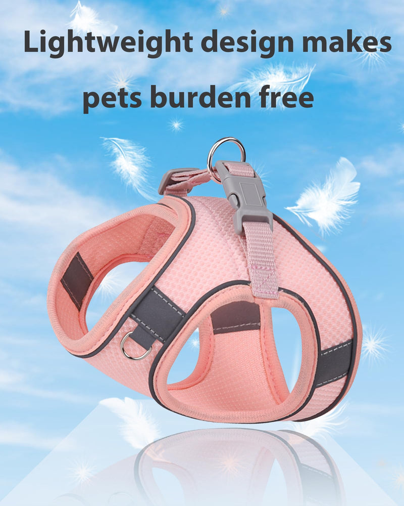 Dog Harness for Small Medium Sized Dog, Step in Puppy Harness and Leash Set Training Walking. (Peach, M) Peach - PawsPlanet Australia