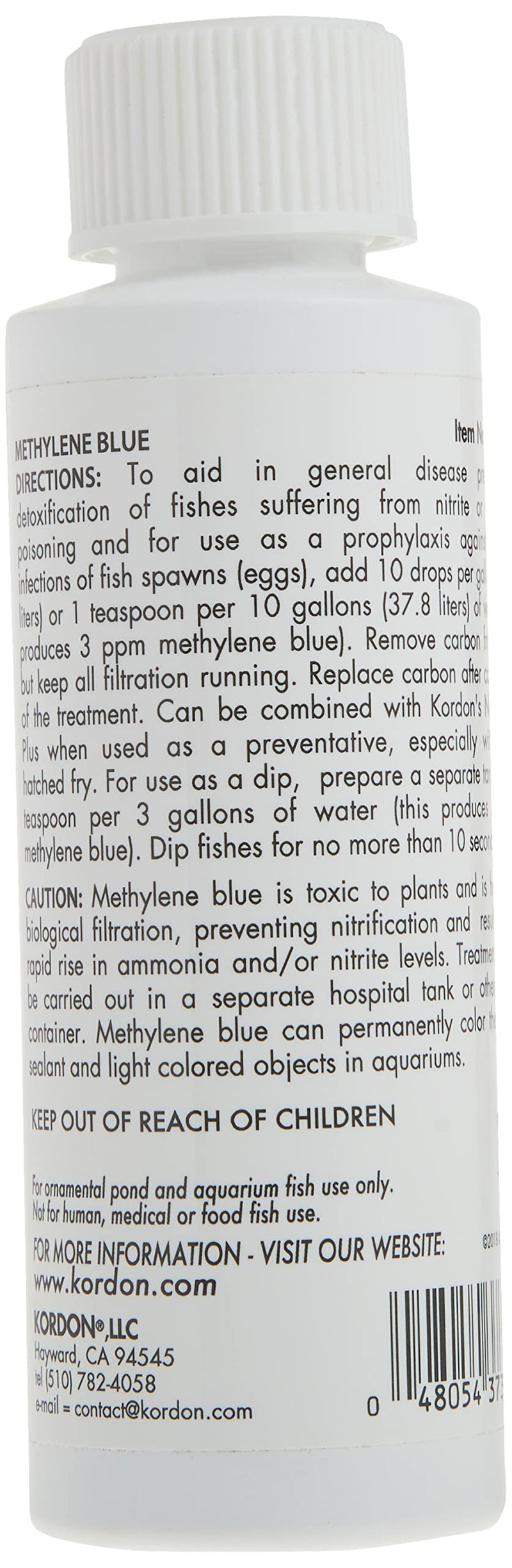 Kordon Methylene Blue Disease Preventative – Safe for Freshwater & Saltwater Aquariums, Prevents Fungal Infections & Treats Parasites, Reduces Fish Stress, 4-Ounces 4 Ounce Aquarium Pond Water Treatment