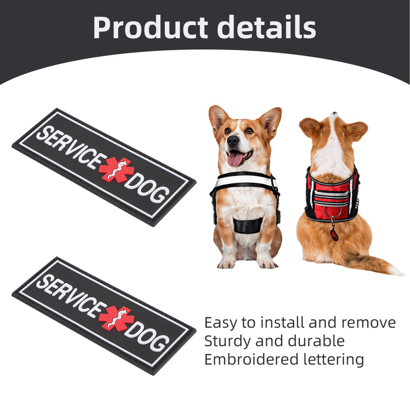 2Pcs Service Dog Patches, Removable Emotional Support Dog Harness Patches for Vest, Black in Training Dog Patch, Working Dog Applique Tactical Dog Equipment Service Dog Patch for Collar Leash (4×2'') - PawsPlanet Australia