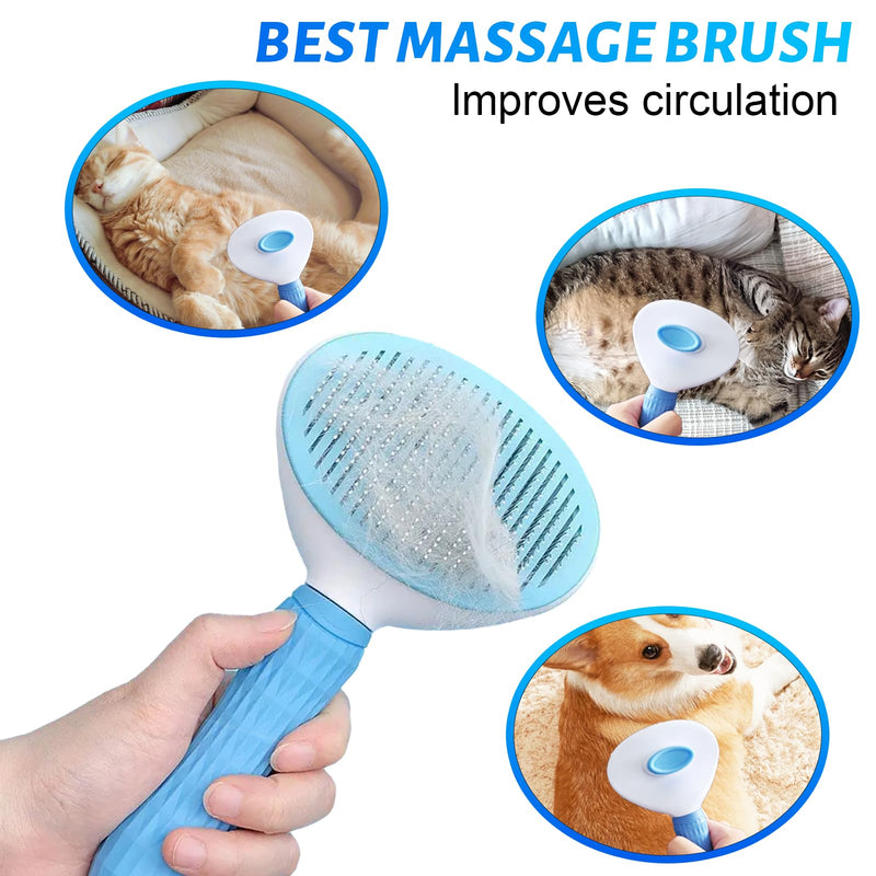 Dog Grooming Kit 9pcs Professional Scissors Set with Comb for Dogs Cats Dog Brush for Shedding Nail Clipper with Nail File Brushes for Grooming Safety Round Tip Shears Kit Blue Small Large Pet - PawsPlanet Australia