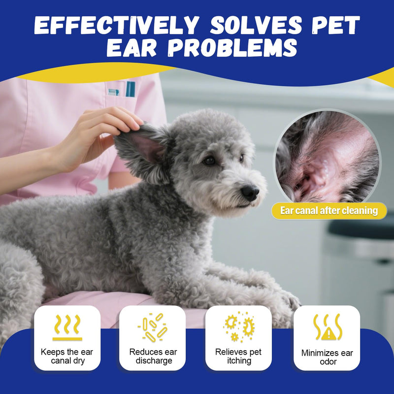 Dog Ear Hair Removal Kit - Ear Powder,Blunt Tip Grooming Scissors&Tweezers Set - Safe Hair Plucking Tool for Dogs,Ear Cleaner for Itching,Infection Treatment for Poodles, Doodles Ear Cleaning Kit - PawsPlanet Australia