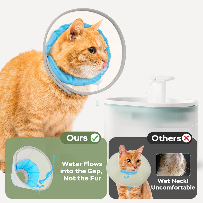 Cat Cone Collar Soft: Comfortable Waterproof Mesh Recovery Cone After Surgery to Stop Licking and Scratch, Alternative to Plastic Elizabeth Head/Neck Cone Blue M