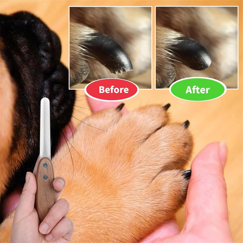 1 Pcs Dog Nail File Professional Metal Cat Nail File with Comfortable Walnut Handle for Large Small Breeds Puppies Toenails - PawsPlanet Australia