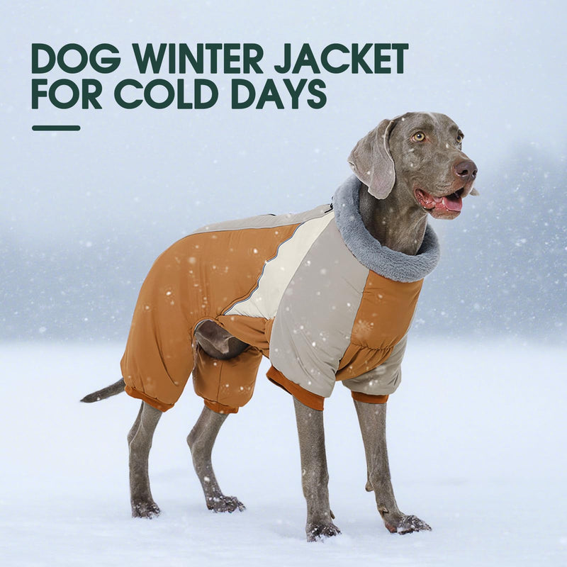Kuoser Small Dog Coat - Warm Winter Jacket with Reflective Zipper, Built-in Harness, Perfect for Chihuahua, Yorkie (Brown XS) XS (PRIORITIZE BACK LENGTH: 9.8'') Brown
