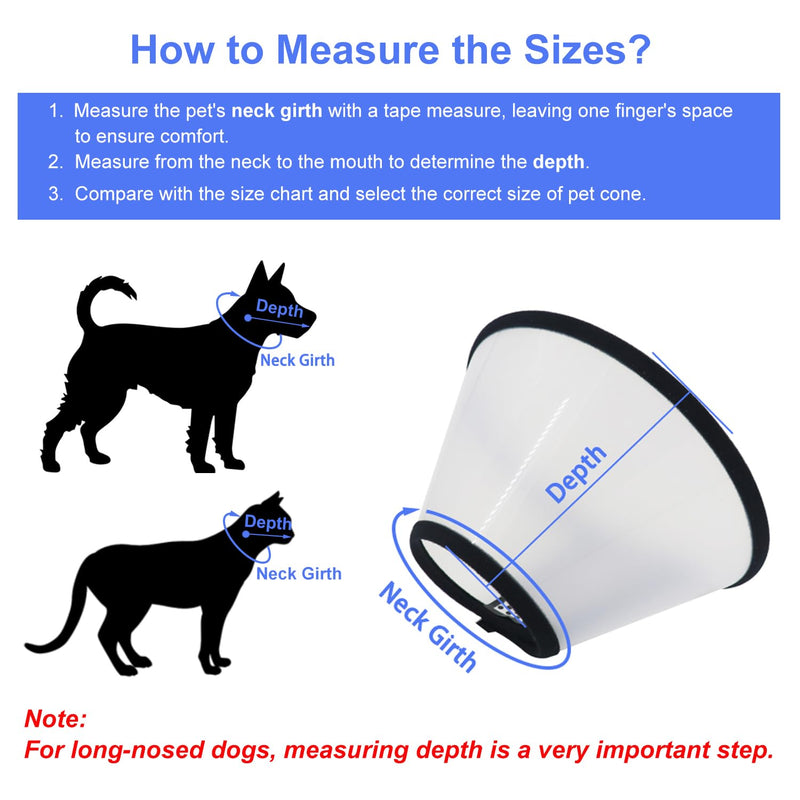 Dog Cone After Surgery, Adjustable Pet Recovery Collar for Dogs and Cats, Plastic Elizabethan Neck E-Collar Stop Licking Wounds (XXL-D) White XXL-D (Neck:16.5-18.1in) Deeper