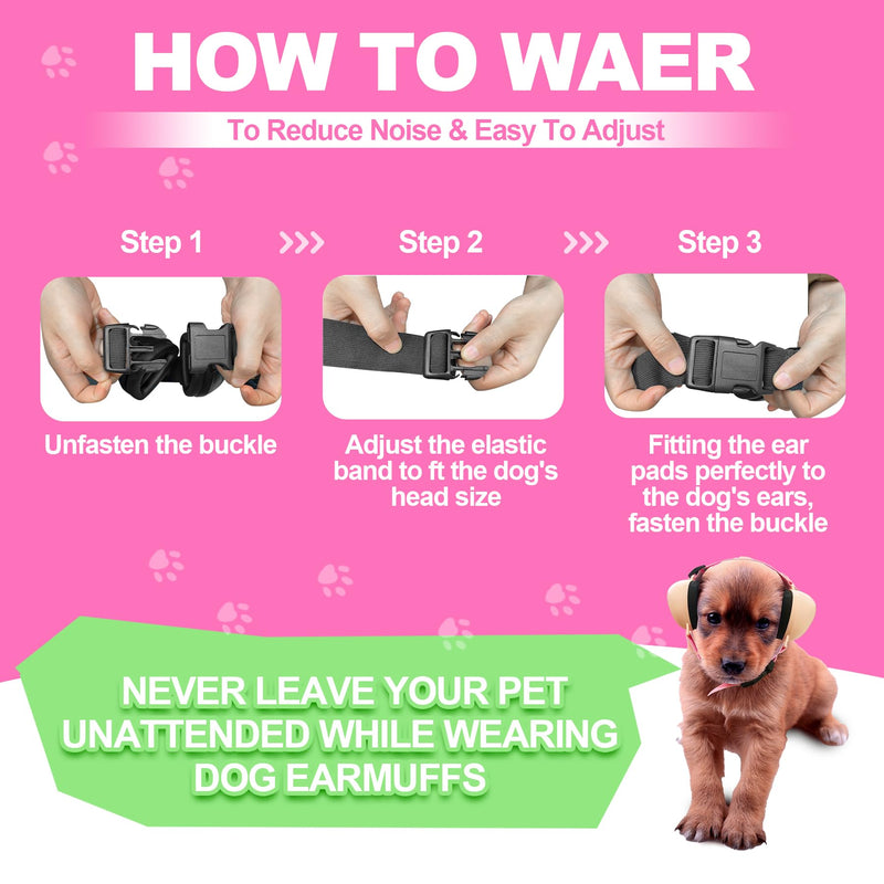 PROHEAR Ungrade GEL Pads Dog Ear Muffs Hearing Protection for Dogs, NRR 28dB for Thunder, Hunting, Tourism,Small - Pink S, Pink - PawsPlanet Australia
